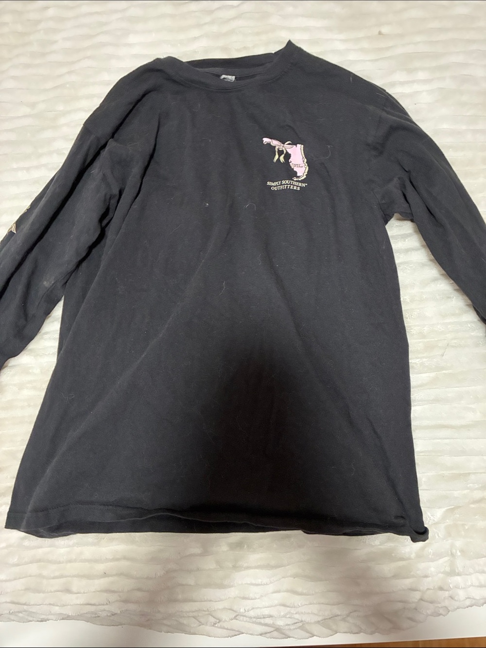 Simply Southern Black Long Sleeve Tee with Pink Graphic